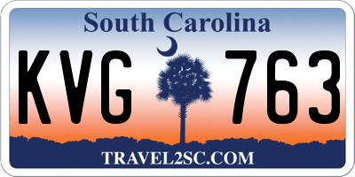 SC license plate KVG763