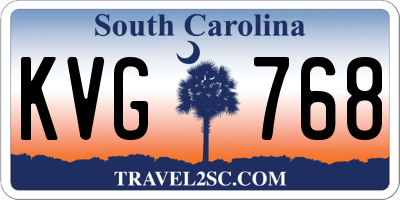 SC license plate KVG768