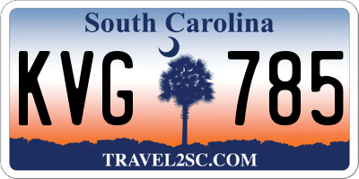 SC license plate KVG785