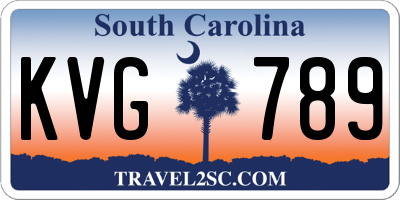 SC license plate KVG789