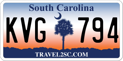 SC license plate KVG794