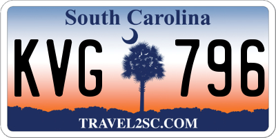 SC license plate KVG796