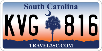 SC license plate KVG816