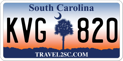 SC license plate KVG820