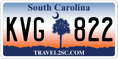 SC license plate KVG822
