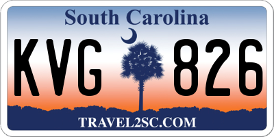 SC license plate KVG826
