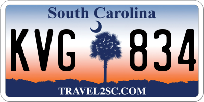 SC license plate KVG834