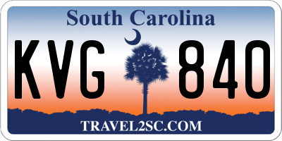 SC license plate KVG840