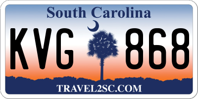 SC license plate KVG868
