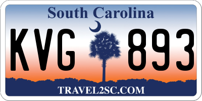 SC license plate KVG893
