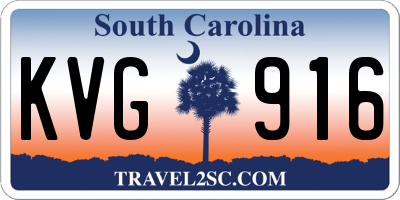 SC license plate KVG916