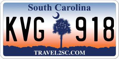 SC license plate KVG918