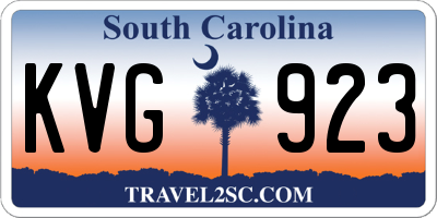 SC license plate KVG923