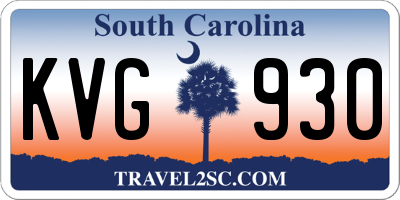 SC license plate KVG930