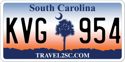 SC license plate KVG954