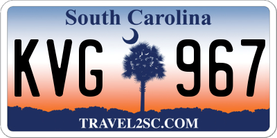 SC license plate KVG967