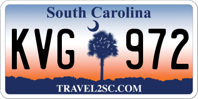 SC license plate KVG972
