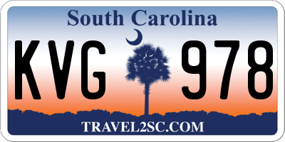 SC license plate KVG978