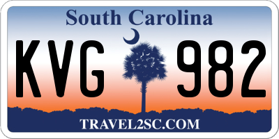 SC license plate KVG982