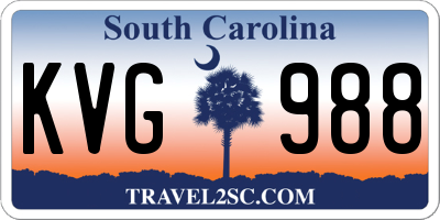 SC license plate KVG988
