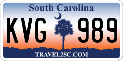 SC license plate KVG989