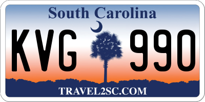 SC license plate KVG990