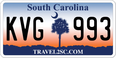 SC license plate KVG993