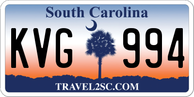 SC license plate KVG994