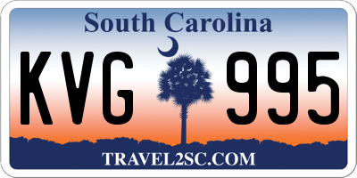 SC license plate KVG995