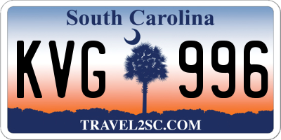 SC license plate KVG996