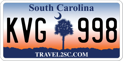 SC license plate KVG998