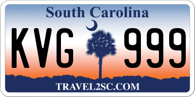 SC license plate KVG999