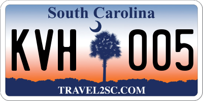 SC license plate KVH005