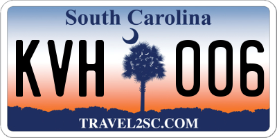 SC license plate KVH006