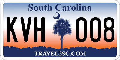 SC license plate KVH008