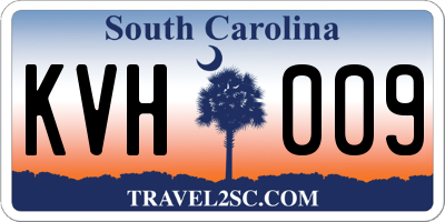 SC license plate KVH009