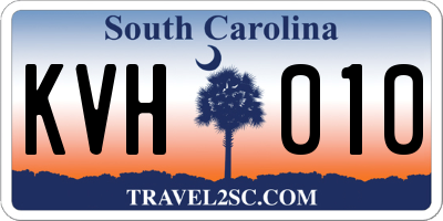 SC license plate KVH010