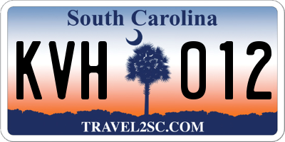 SC license plate KVH012