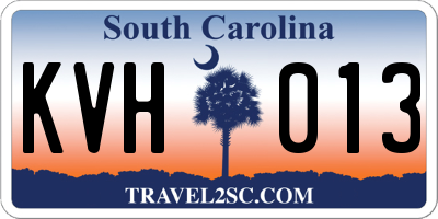SC license plate KVH013