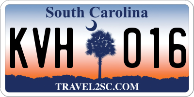 SC license plate KVH016