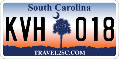 SC license plate KVH018