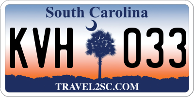 SC license plate KVH033