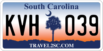 SC license plate KVH039