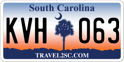 SC license plate KVH063
