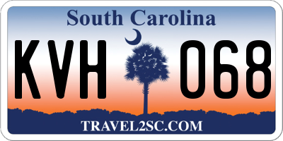 SC license plate KVH068
