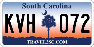 SC license plate KVH072