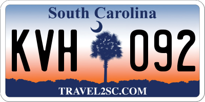 SC license plate KVH092