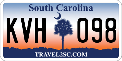 SC license plate KVH098