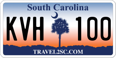 SC license plate KVH100
