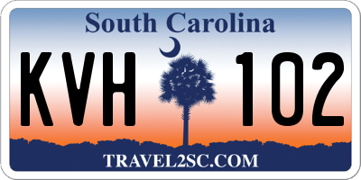 SC license plate KVH102
